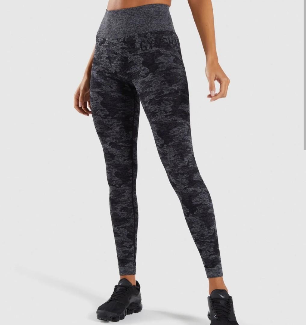 GYMSHARK ADAPT CAMO SEAMLESS LEGGING IN BLACK, Women's Fashion, Bottoms,  Other Bottoms on Carousell