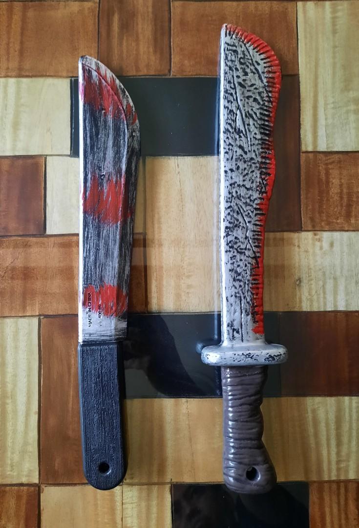 Halloween Costume Accessories Knife, Machete, Baseball Bat