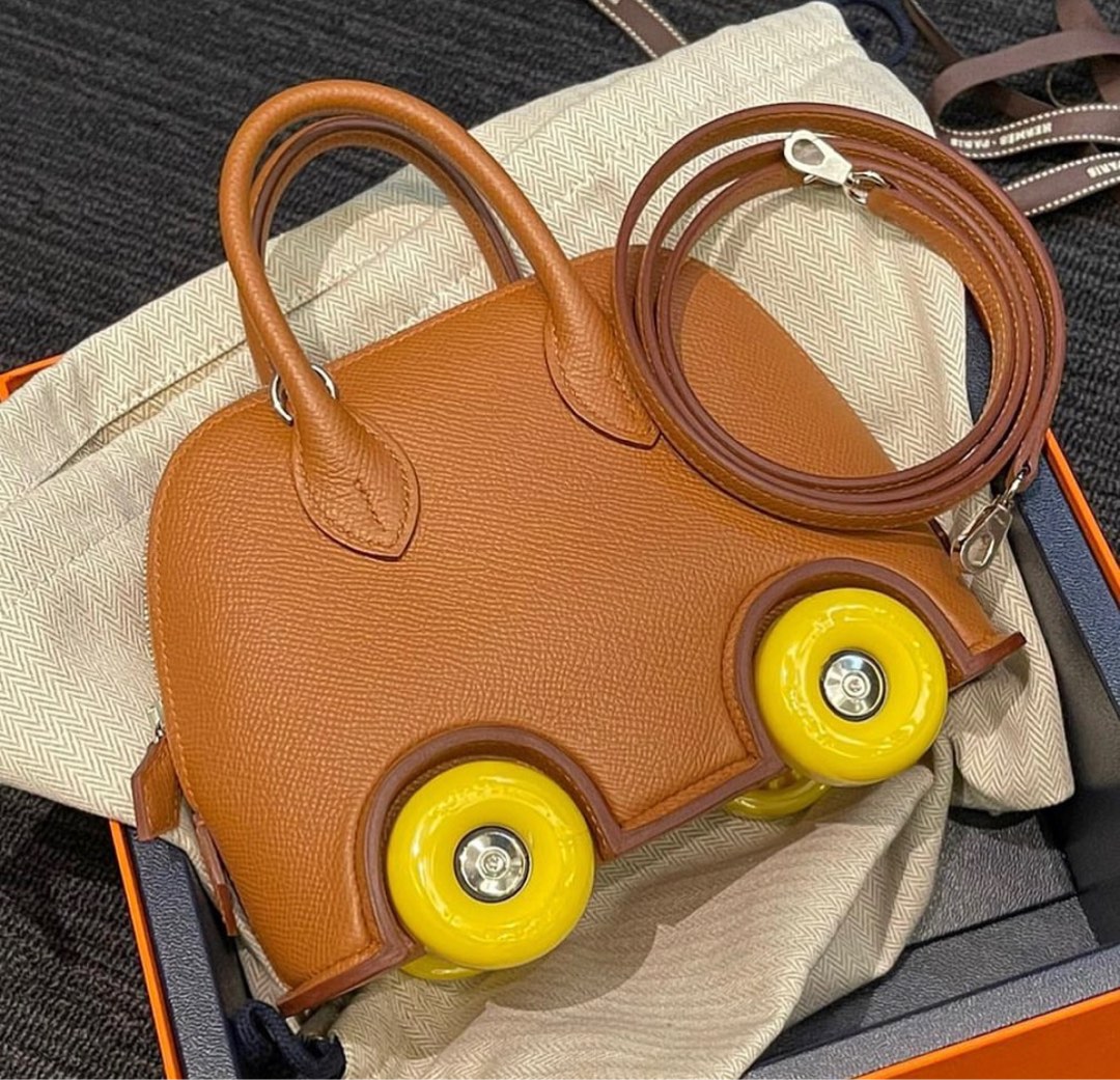 Hermes Mini Bolide Gold PHW, 名牌, 手袋及銀包- Carousell