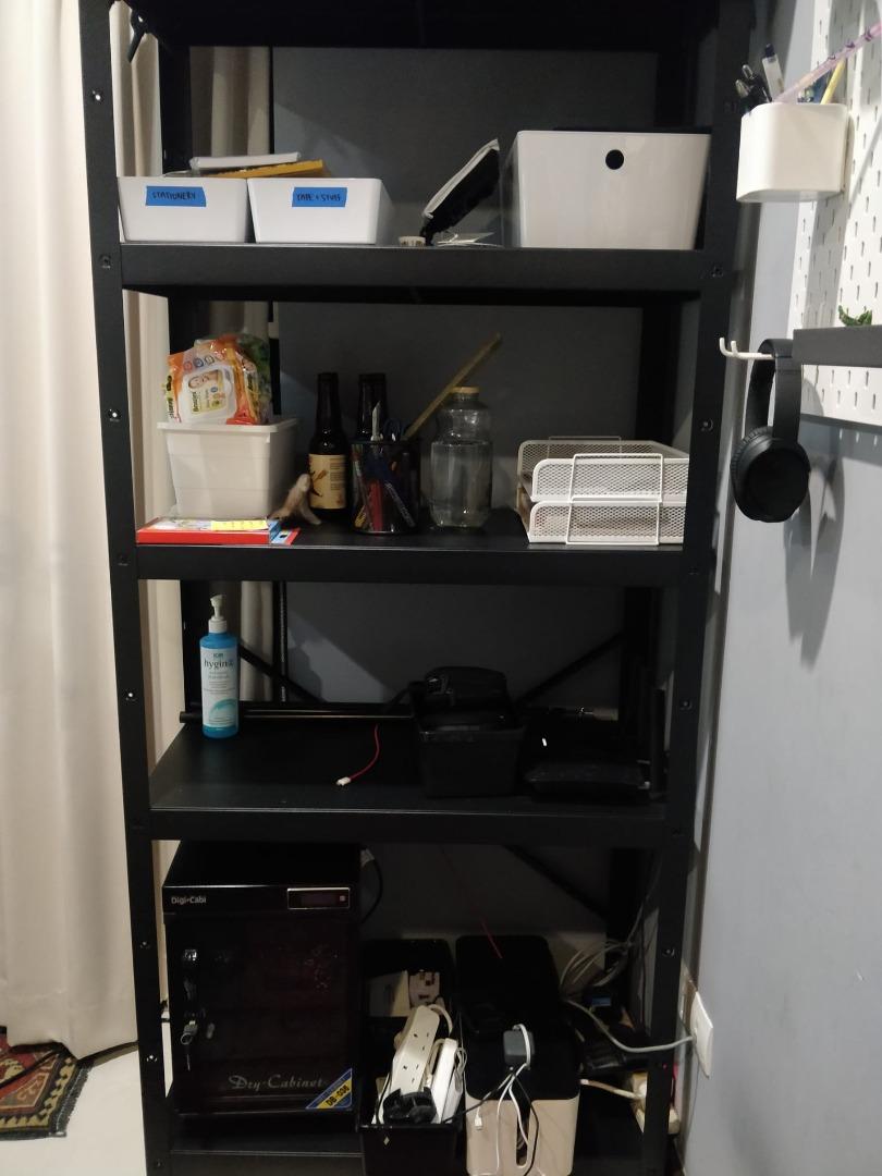 Ikea Bror Shelving unit rack, black, 85x40x190 cm, Furniture & Home