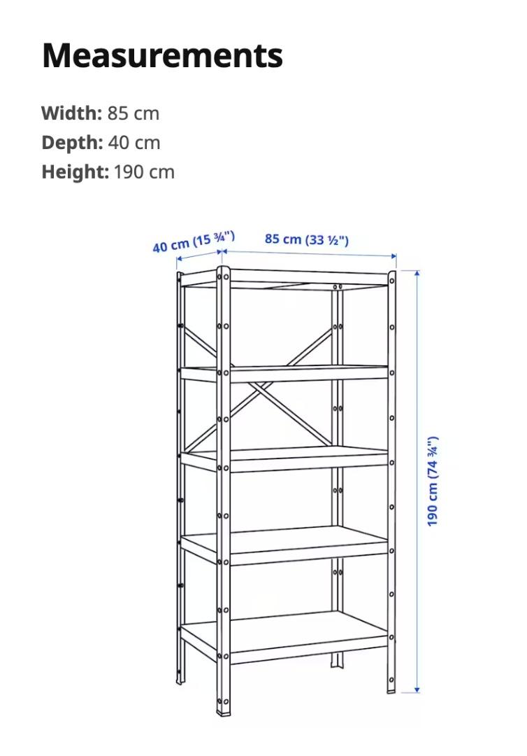 Metal Shelving rack (Ikea Bror, Black), Furniture & Home Living ...