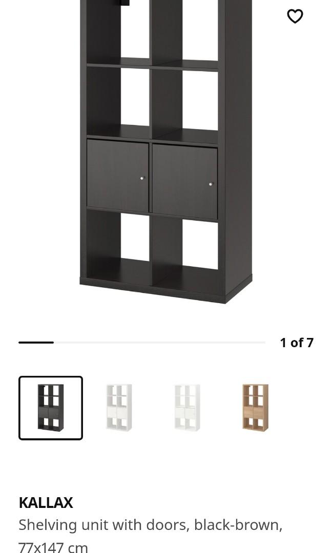 Ikea Kallax Shelving Unit with Doors Shelf, Furniture & Home Living, Furniture, Shelves