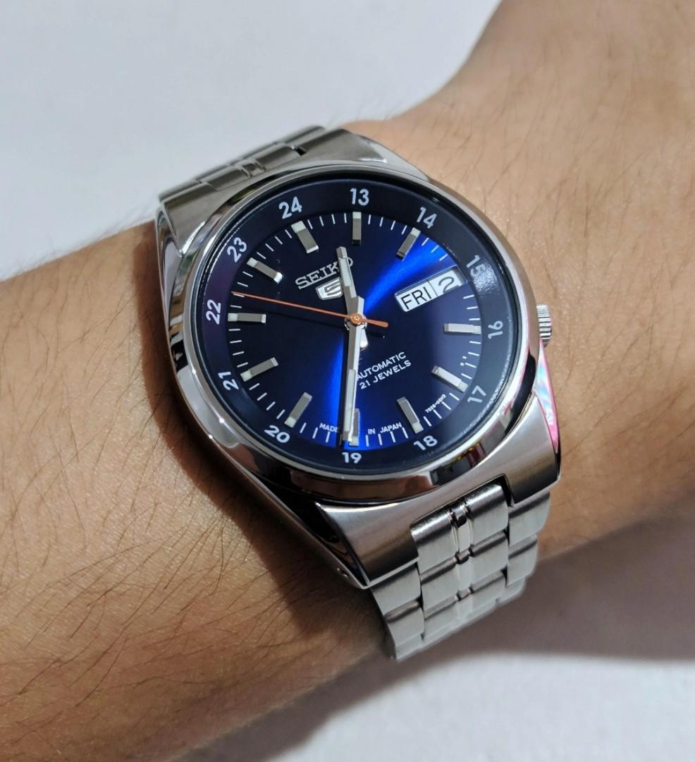 JAPAN-MADE*Seiko 5 SNK536J1 Men's Automatic Blue Dial Stainless Steel Watch  snk563 snk563j snk563j1 Birthday gift birthday seiko (BRAND NEW IN BOX),  Men's Fashion, Watches & Accessories, Watches on Carousell