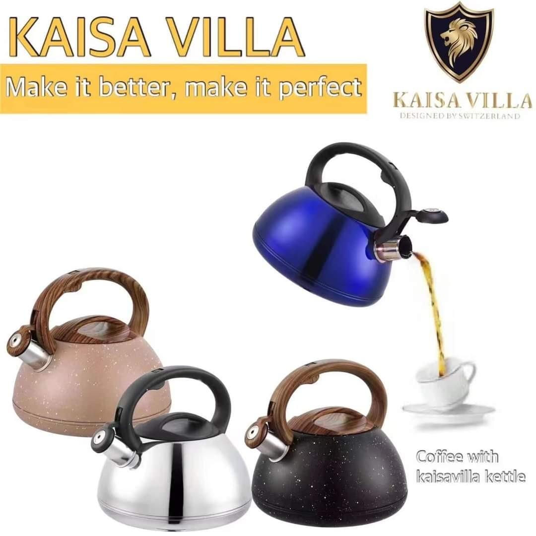 KAISAVILLA 3L WHISTLING KETTLE (Category: Coffee & Tea Tableware) located in Manila. Submitted by imeldacsantiago (Listing ID 1189112585, Image 1). Description: KAISAVILLA 3L WHISTLING KETTLE CODE JUYA10082026 PRICE 730 CUT OFF OF ORDERS 11AM (SAME DAY DELIVERY WITHIN MANILA AREA) VIA GRAB, LALAMOVE MOP: COD (MANILA AREA, CAVITE,BULACAN NEXT DAY DELIVERY) GCASH (MANILA, CAVITE, BULACAN AREA, SAME DAY DELIVERY) BDO REMITTANCE CENTERS PLS PM US FOR