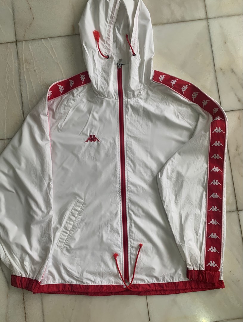 Kappa jacket in White and Red, Men's and Outerwear on Carousell