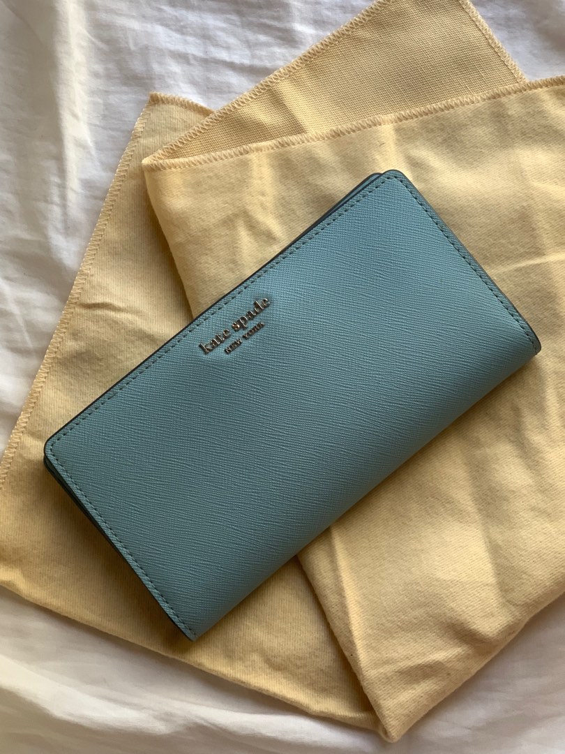 Kate Spade Wallet Cameron Large Slim Bifold (Seaside), Women's Fashion