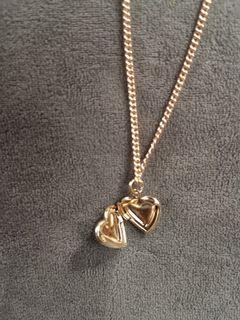 Layered Chain Heart Necklace gold plated