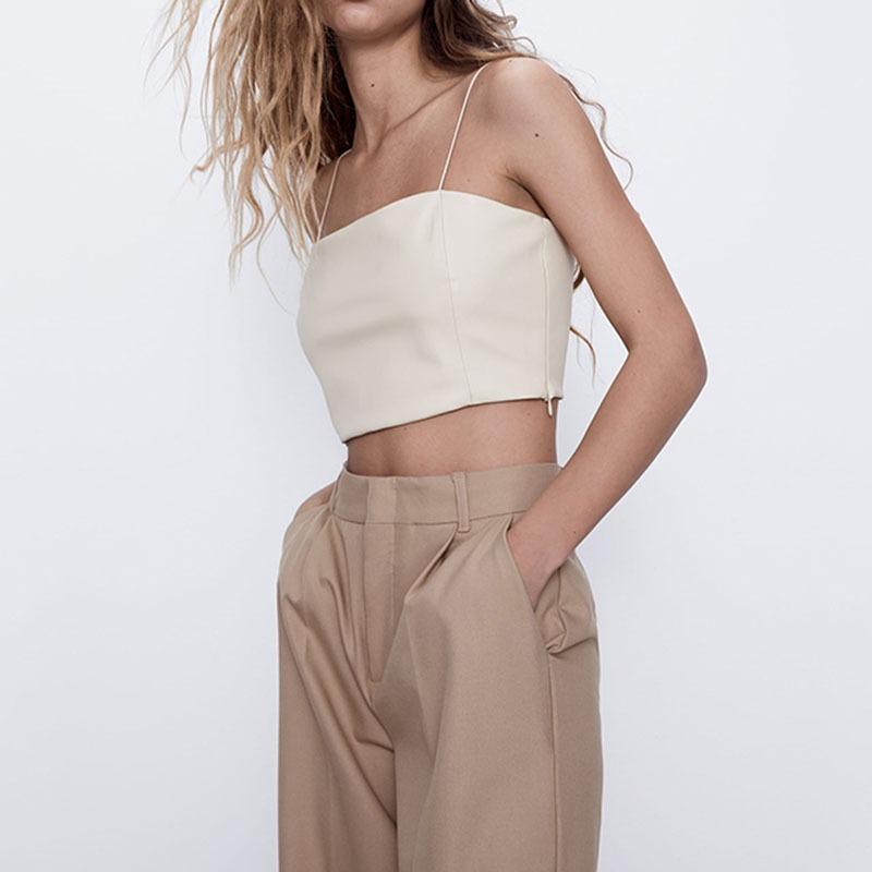 White leather crop top outlet