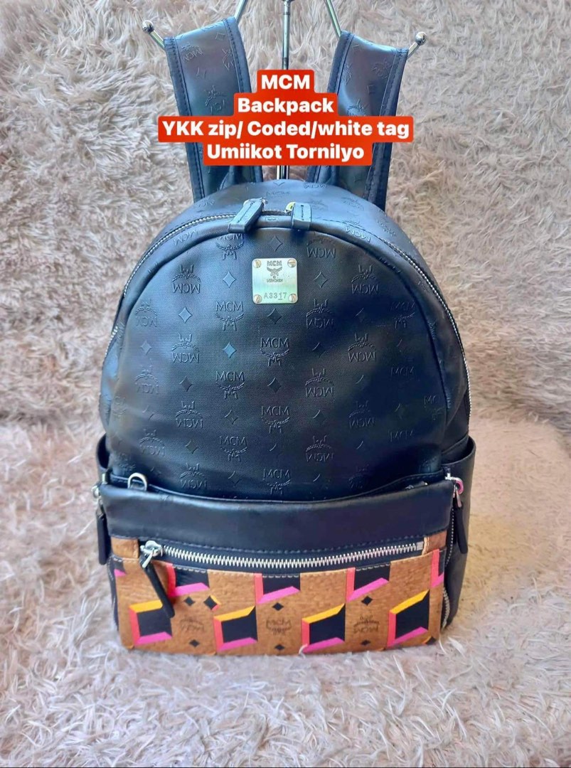 Legit MCM backpack turnable screws, Luxury, Bags & Wallets on Carousell