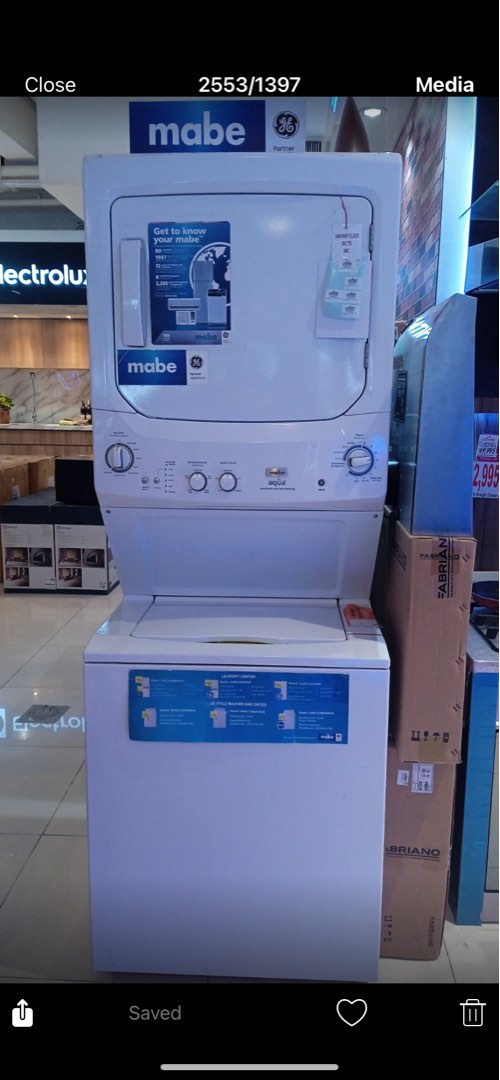 MABE STACKABLE WASHER AND DRYER MCL1540EEBXO, TV & Home Appliances