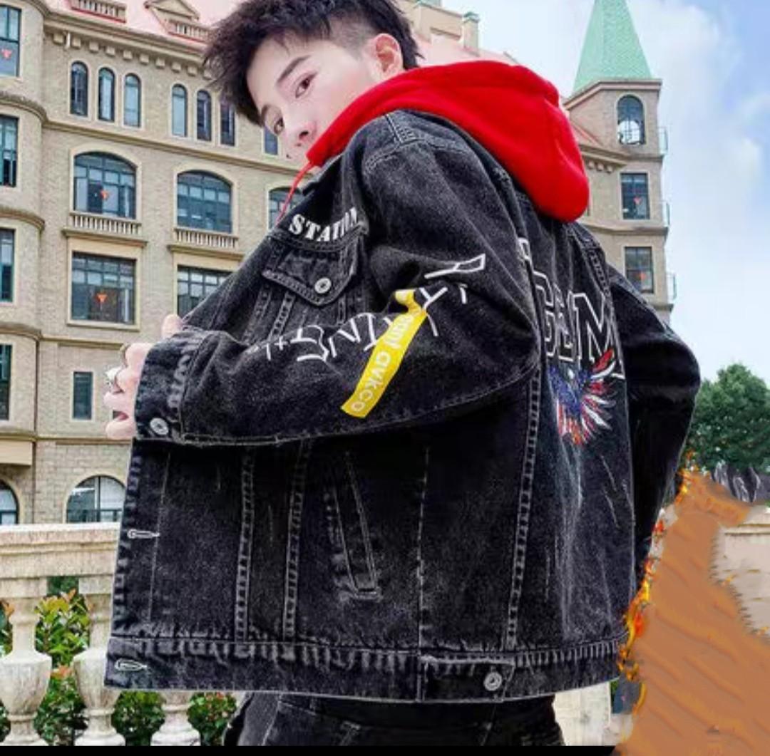 men hooded denim jacket Autumn and winter jacket Men s Fashion