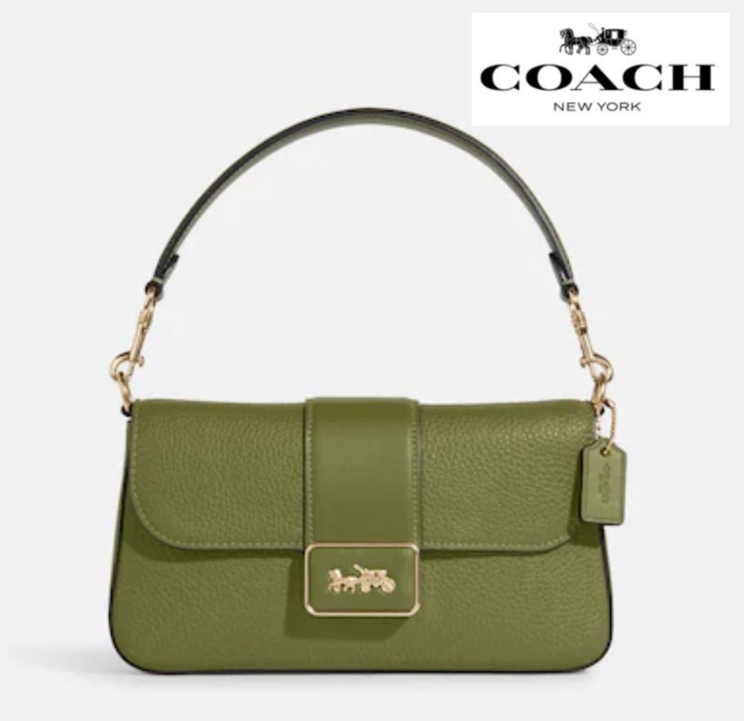 New Coach Original Special Olive Green Collection Mini Grace Crossbody Shoulder Chain Sling Bag For Women Come With Complete Set Suitable for Gift