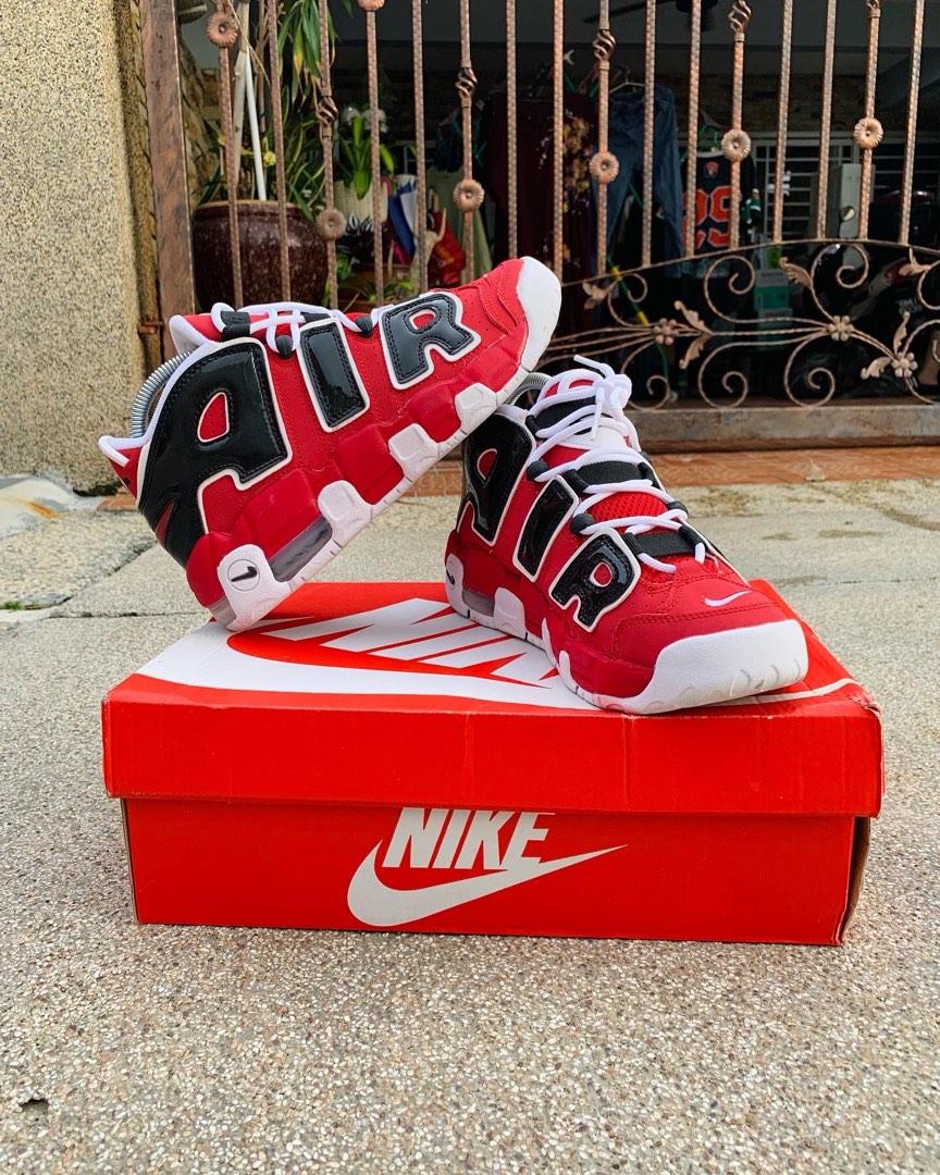 NIKE AIR MORE UPTEMPO 2021 BULLS RED GS, Women's Fashion, Footwear ...