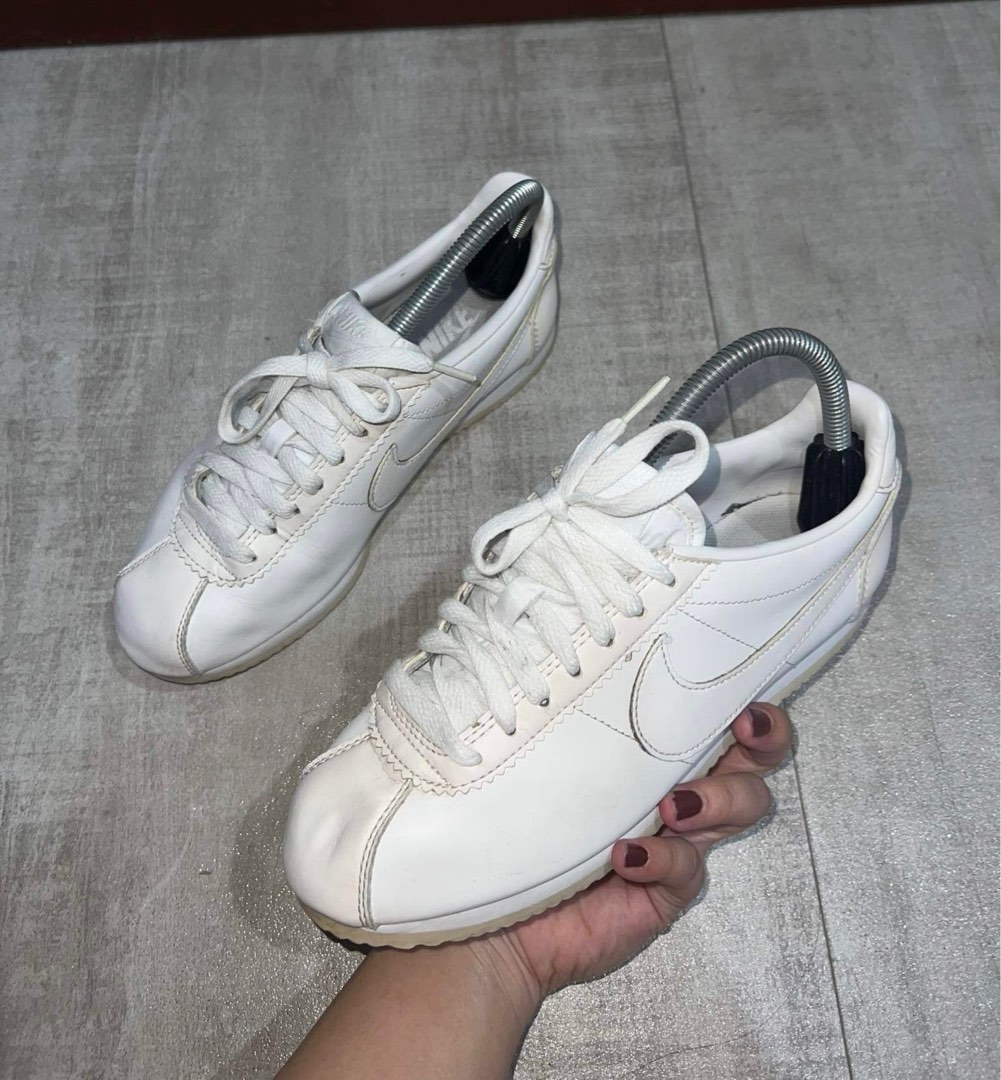 mens nike cortez all white