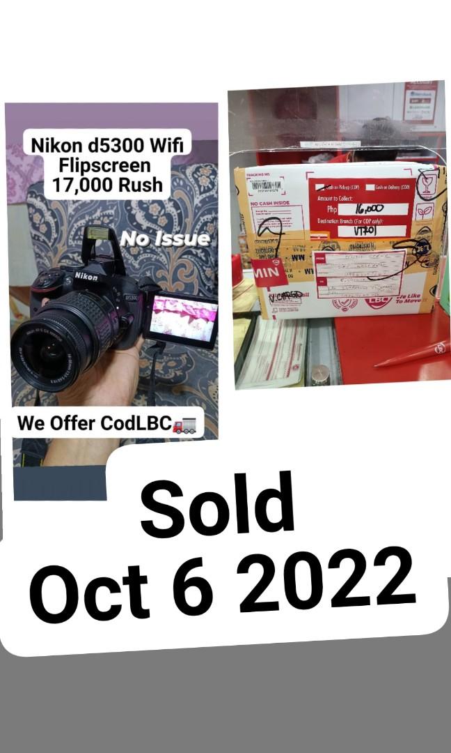 Nikon d5300 Wifi (Category: Cameras) located in Caloocan City. Submitted by mr.carlo_dslr_laptop (Listing ID 1182079143, Image 1). Description: DSLR Nikon d5300 Flipscreen Wifi Good As New 18-55mm Kitlens Mint Condition For 17,000 Cash For 17,000 Cash For 17,000 Cash With Charger With Battery With Strap Canon With Lens Cap With bag With Sd Card Good condition With Autofocus and FLASH Presentable Unit.. No Vignette LCD Cash on Delivery LBC deposit