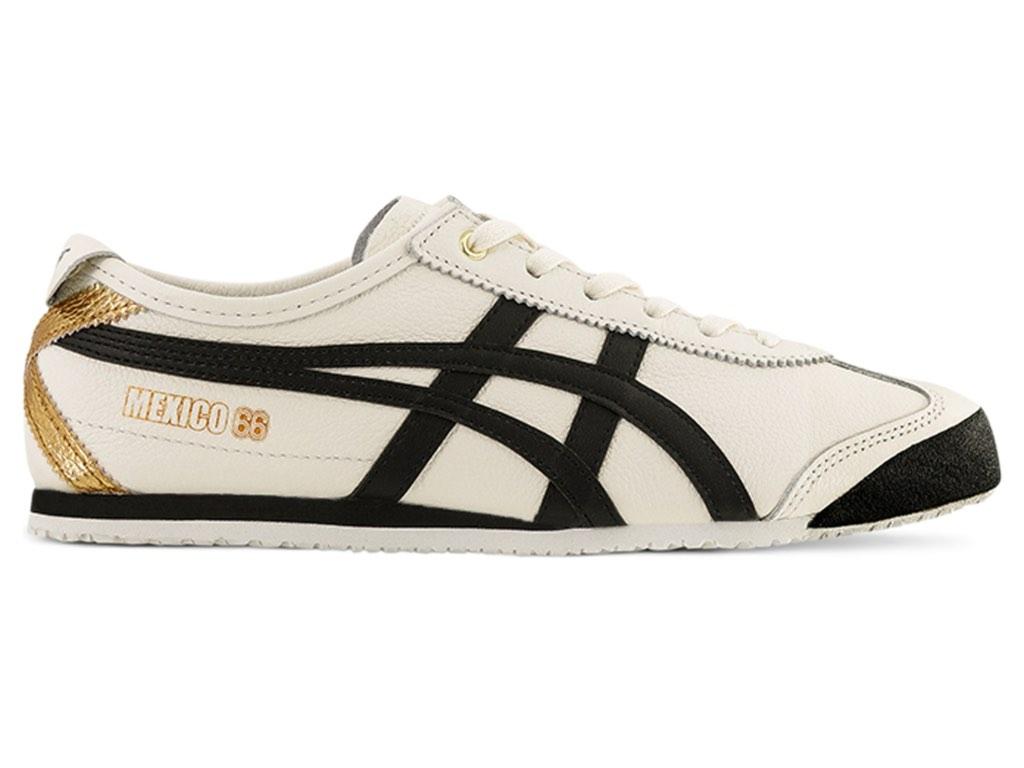 Onitsuka Tiger Mexico 66 Cream / Gold / Black (Category: Sneakers) located in Singapore. Submitted by onewayparade (Listing ID 1188971679, Image 2). Description: Brand new and unworn Comes with box and wrapper Condition 10/10 freshly bought Size EUR 40.5 / US 7H unisex sizing.