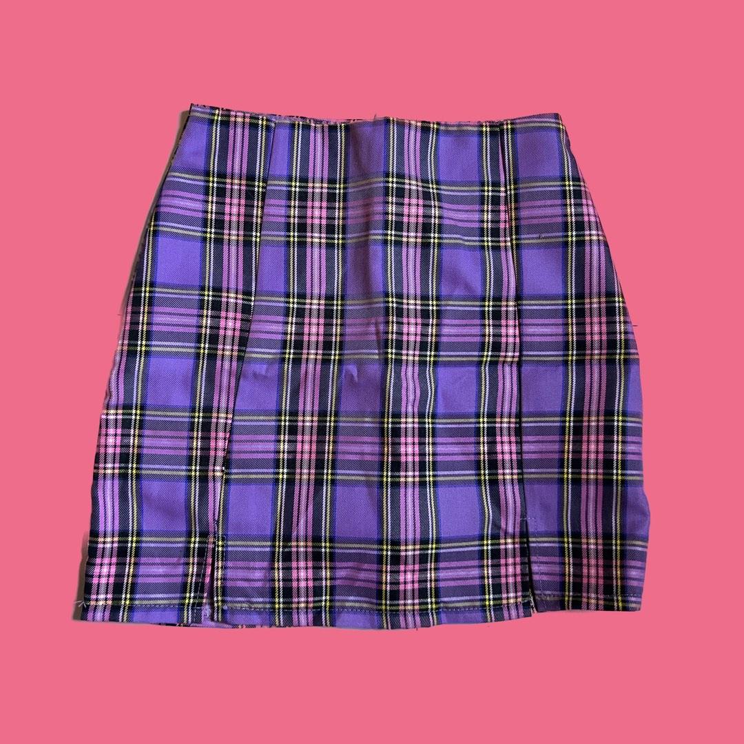 Purple Plaid Skirt, Women's Fashion, Bottoms, Skirts on Carousell