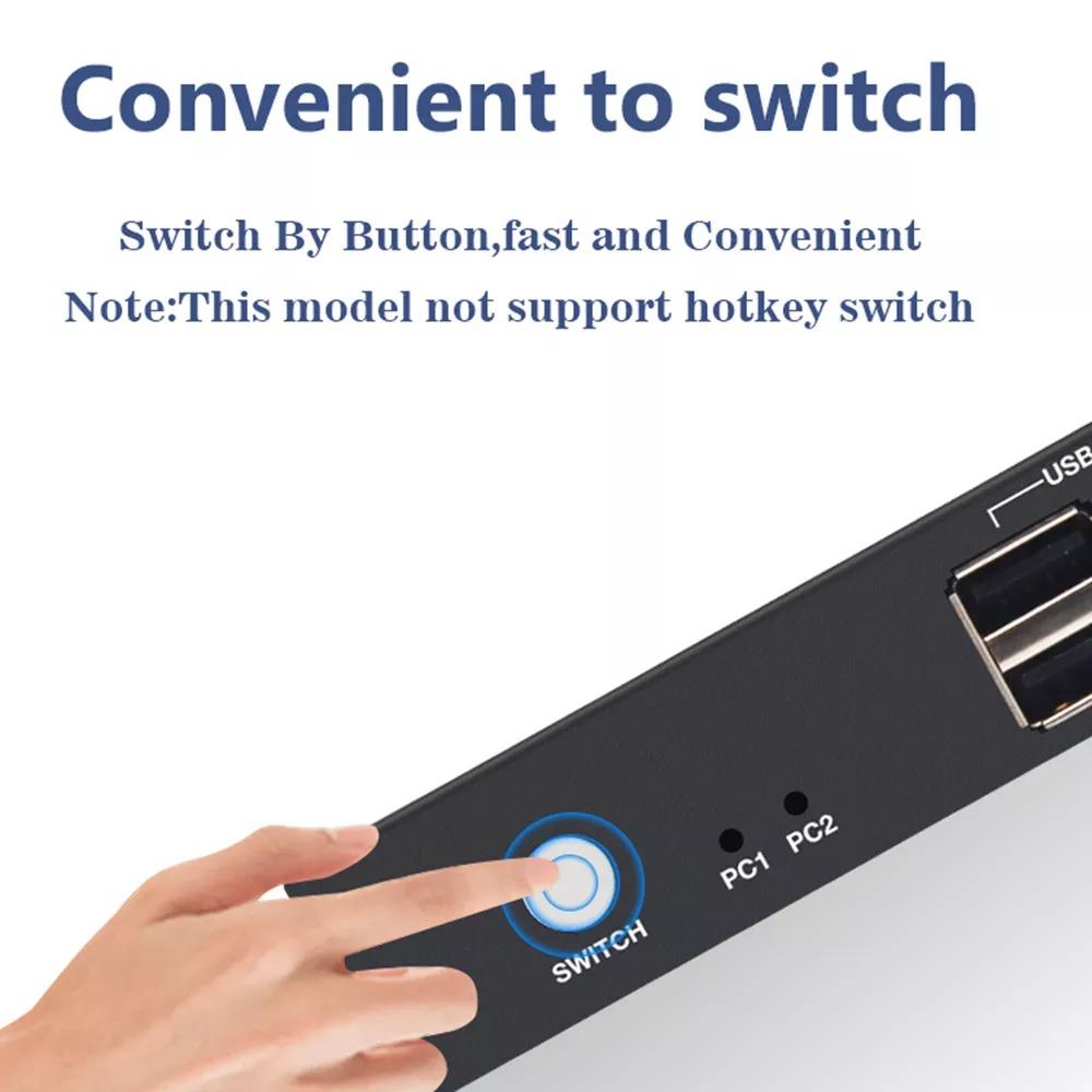 PWAYKVM Switch VGA Support USB 2.0 VGA Splitter Box, Keyboard Mouse