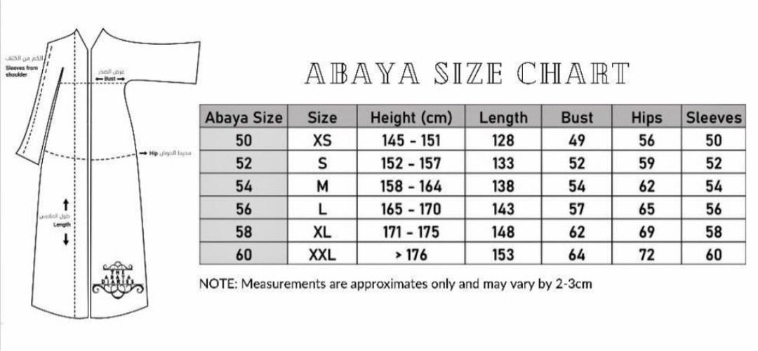 Size 60 abaya on sale