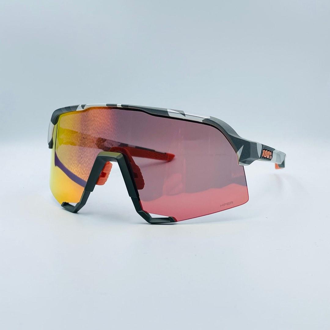 Ride 100% S3 Soft Tact Grey Camo - HiPER Red + Clear lens, Men's ...