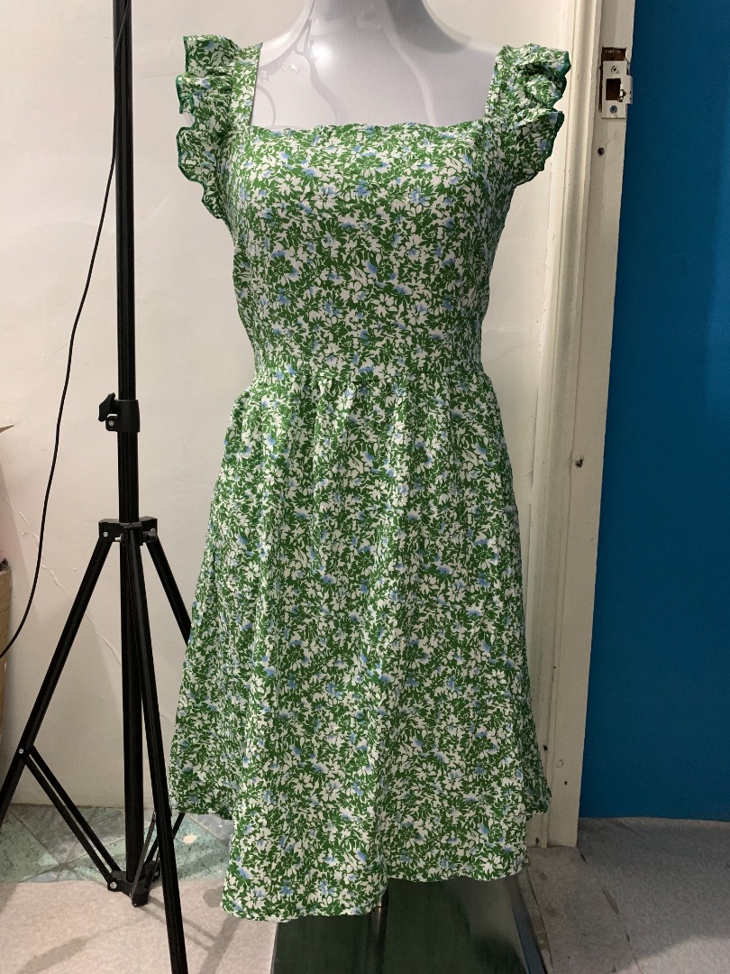 Ruffle Strap Green Dress, Women's Fashion, Dresses & Sets, Dresses on ...