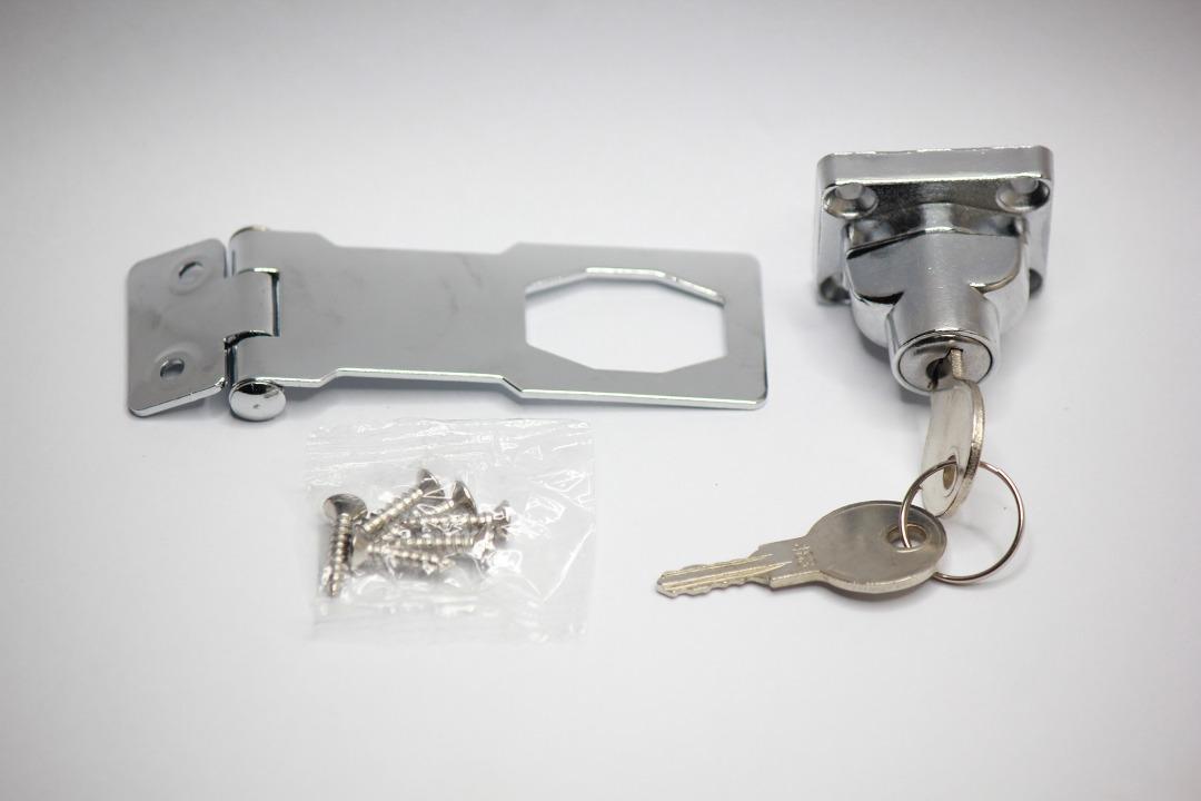 SAFETY HASP 3inc, ZINC ALLOY, KEY OPERATED SELF LOCKING, 2-IN-1 LOCK w ...