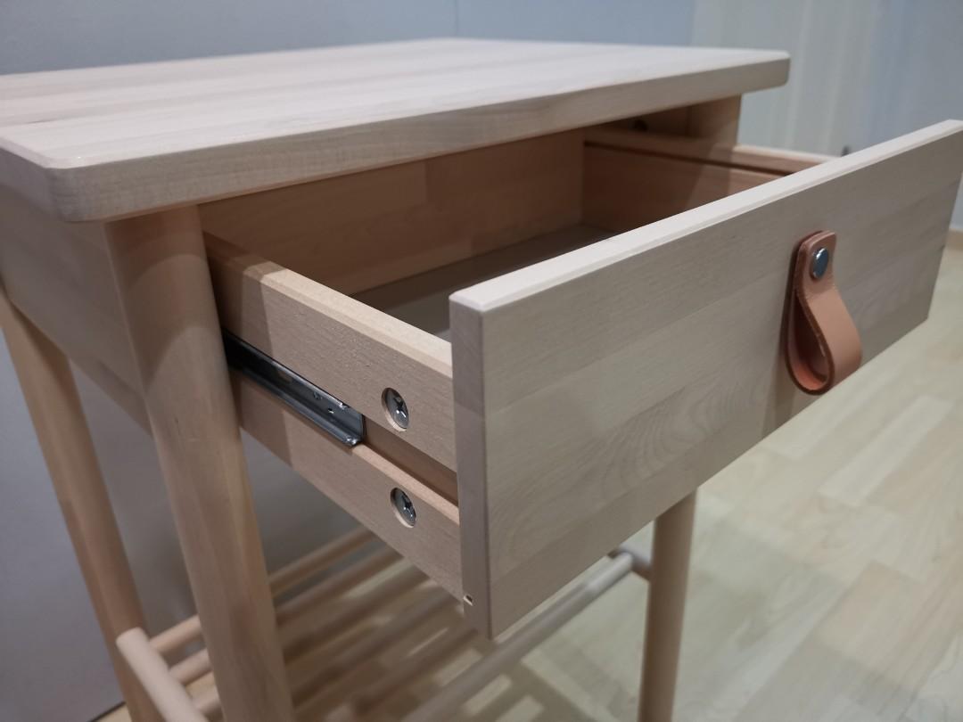 Solid Wood Bedside Table (Category: Shelves, Cabinets & Racks) located in Singapore. Submitted by gavin_y0 (Listing ID 1189121874, Image 3). Description: Brand New Solid Wood cabinet with smooth running drawer with pull out stop. Made of solid wood which is a hardwearing and warm natural material. Height Of Drawer : 8cm Width : 48cm Depth : 38cm Height : 69cm Width Drawer : 33cm Depth Of Drawer : 26cm Fixed up but never use. Reason to sell? Not s