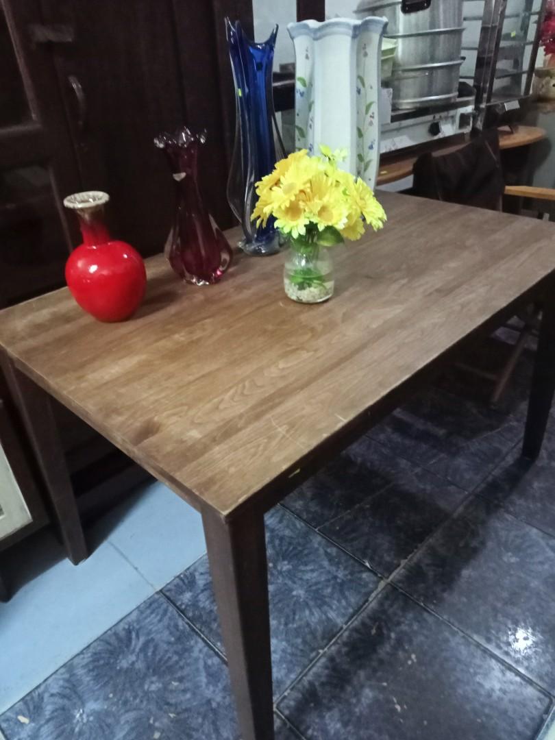 Solid Wood Dining Table with Drawers, Furniture & Home Living
