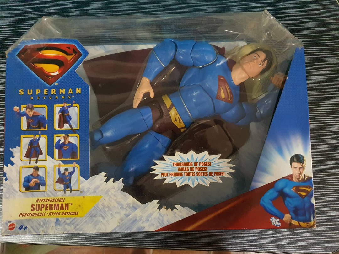 Superman Returns Action Figure Mattel Movie Hyperposeable SUPERMAN 14  Deluxe