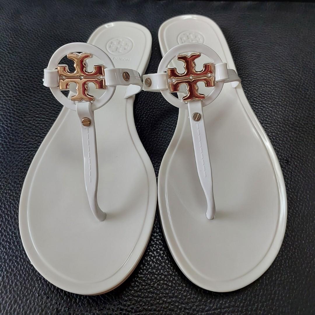 Tory Burch miller jelly sandal white color sz 38, Women's Fashion,  Footwear, Sandals on Carousell