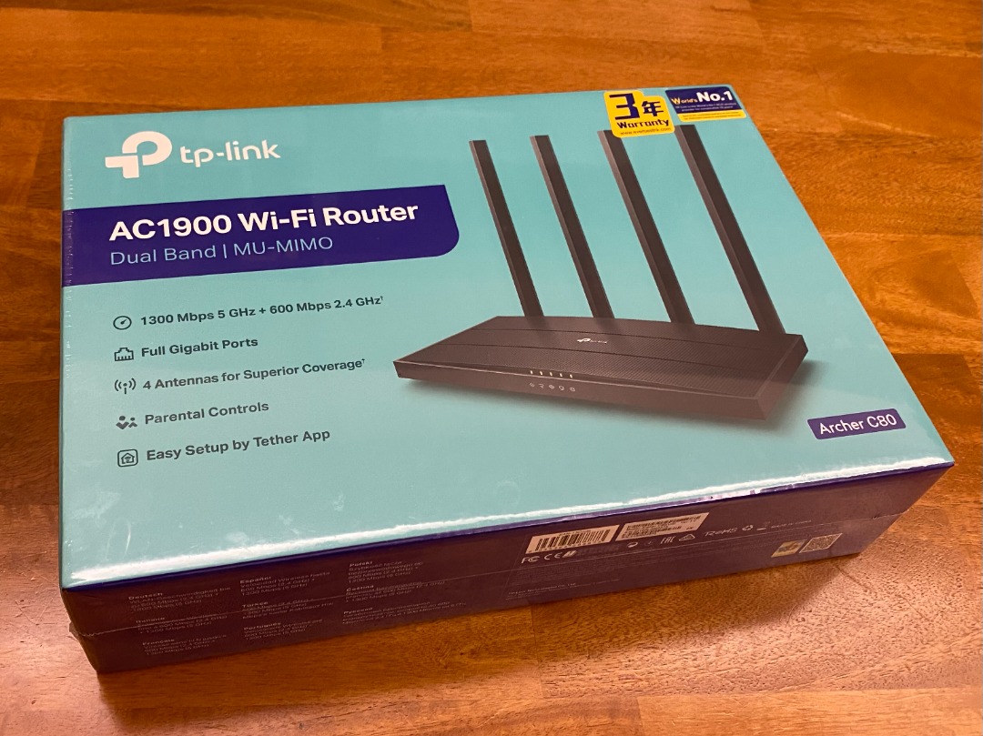 TP-Link AC1900 wifi router (Archer C80), 電腦＆科技, 電腦周邊及配件, Wifi及上網相關產品 on ...