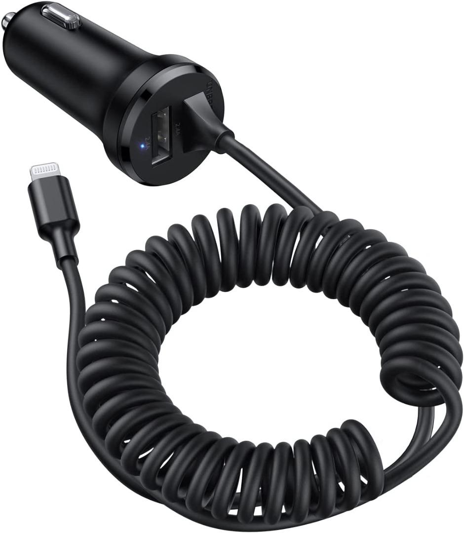 UNBREAKcable iPhone Car Charger [Apple MFI C89 Certified] 24W/4.8A [Dual USB Port] Cigarette