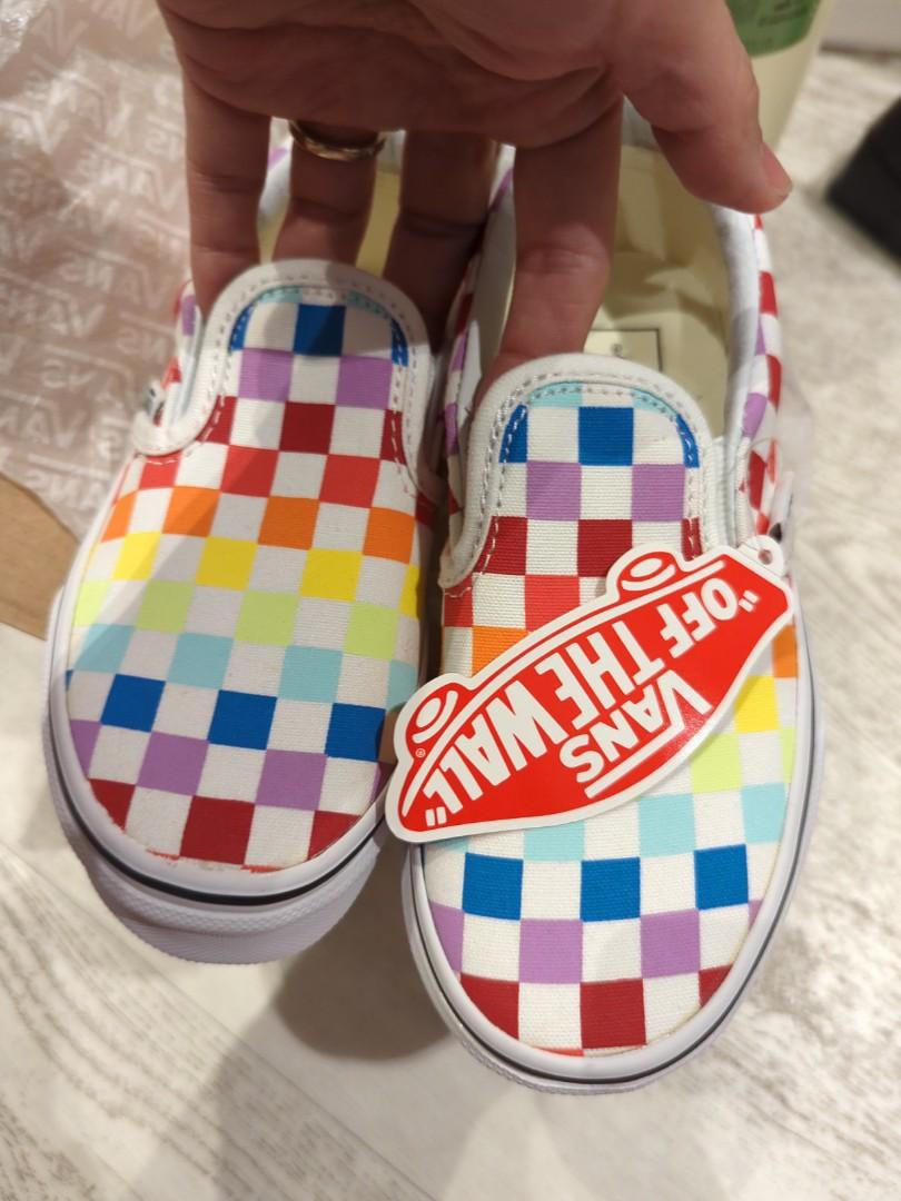 Vans kids rainbow online checkerboard