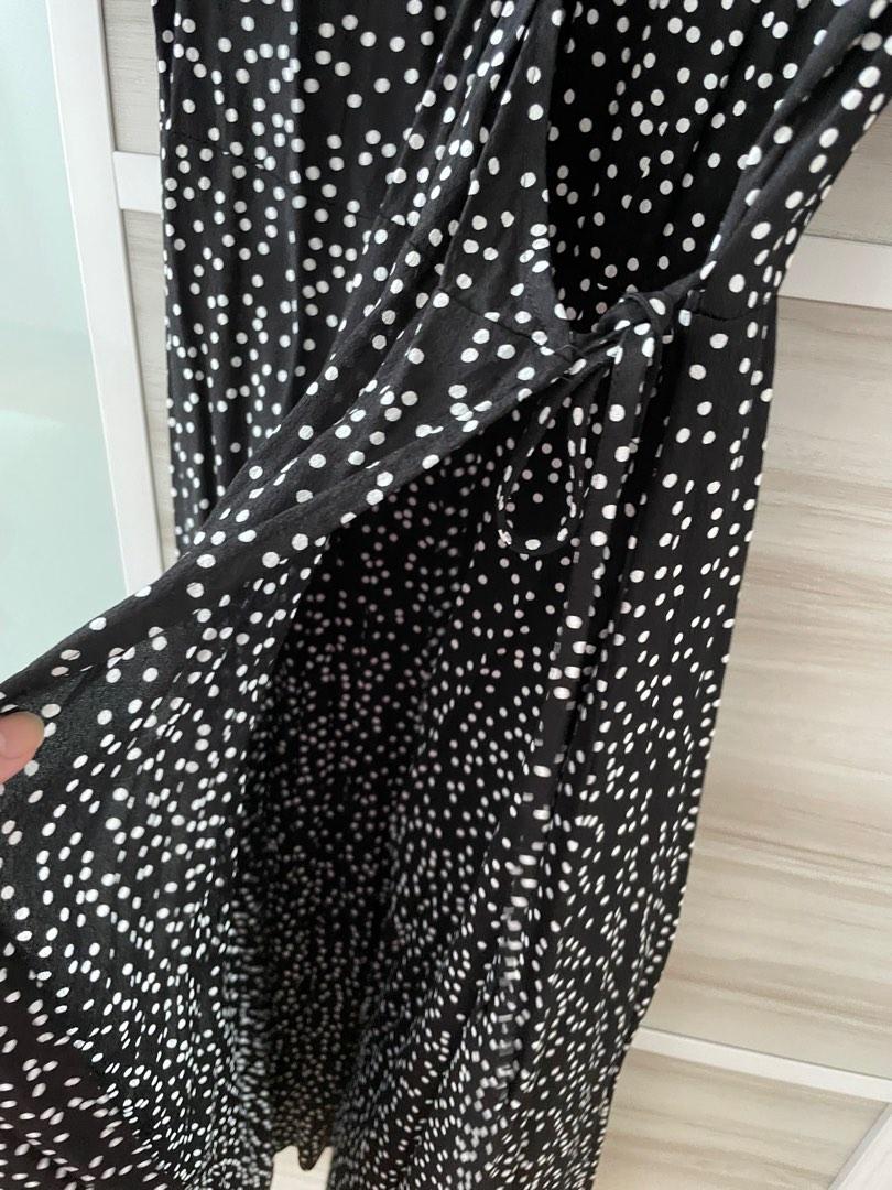 Warehouse polka dot wrap dress sales