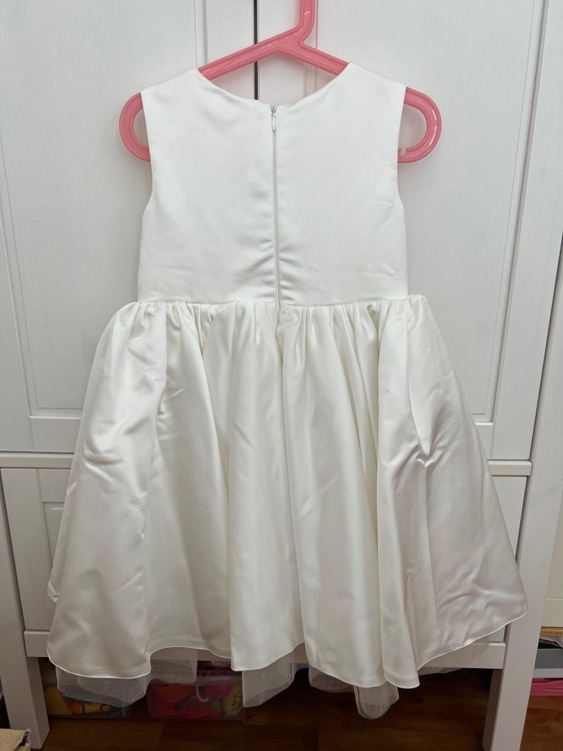 Girls plain hot sale white dress