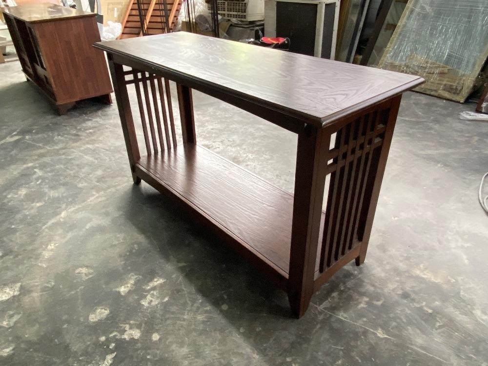 Wooden Entry Console Table Dark Hazel Colour / Meja Konsol Masuk Kayu Warna Hazel Gelap ...