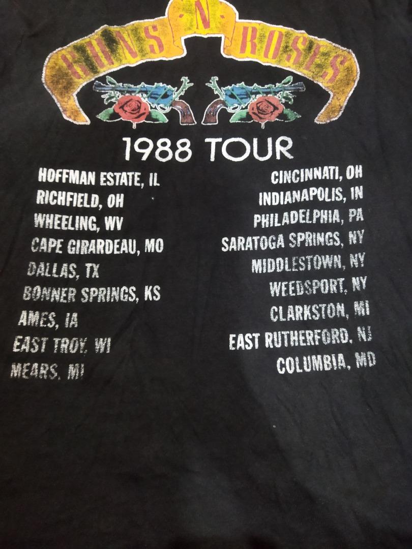 ZARA X 1988 TOUR GUN'S N ROSES T-SHIRT, Men's Fashion, Tops & Sets ...