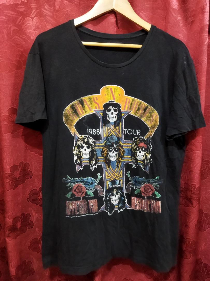 ZARA X 1988 TOUR GUN'S N ROSES T-SHIRT, Men's Fashion, Tops & Sets ...