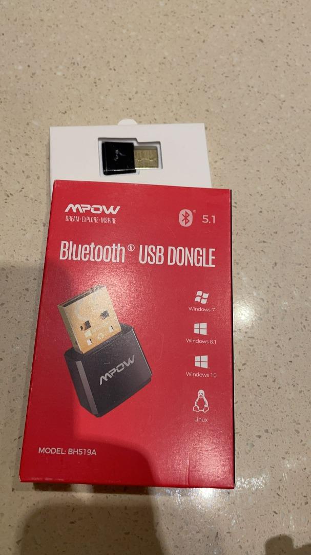 005) Mpow BH519A Bluetooth 5.1 USB Adapter for PC, Audio, Portable