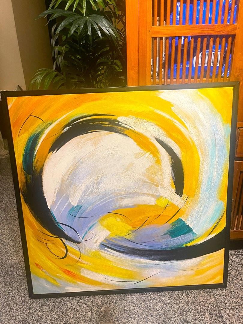 100cm x 100cm big abstract art oil painting, Hobbies & Toys, Stationery