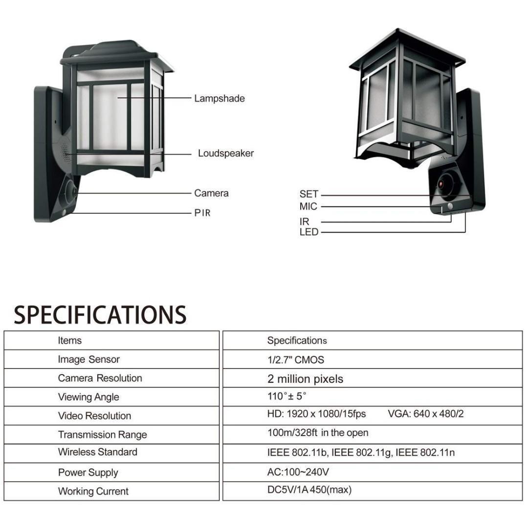 Homscam security sale camera lantern