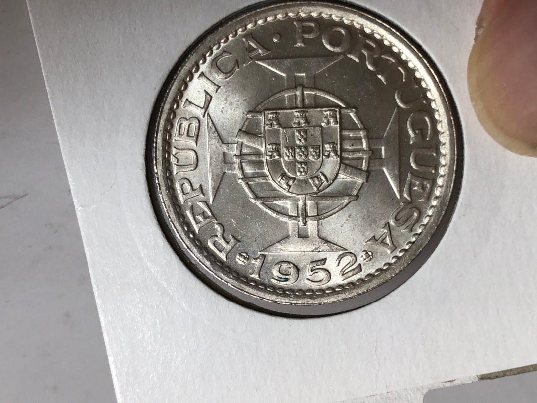 全新1952年澳門伍葡幣銀幣BU i, 興趣及遊戲, 收藏品及紀念品, 錢幣- Carousell