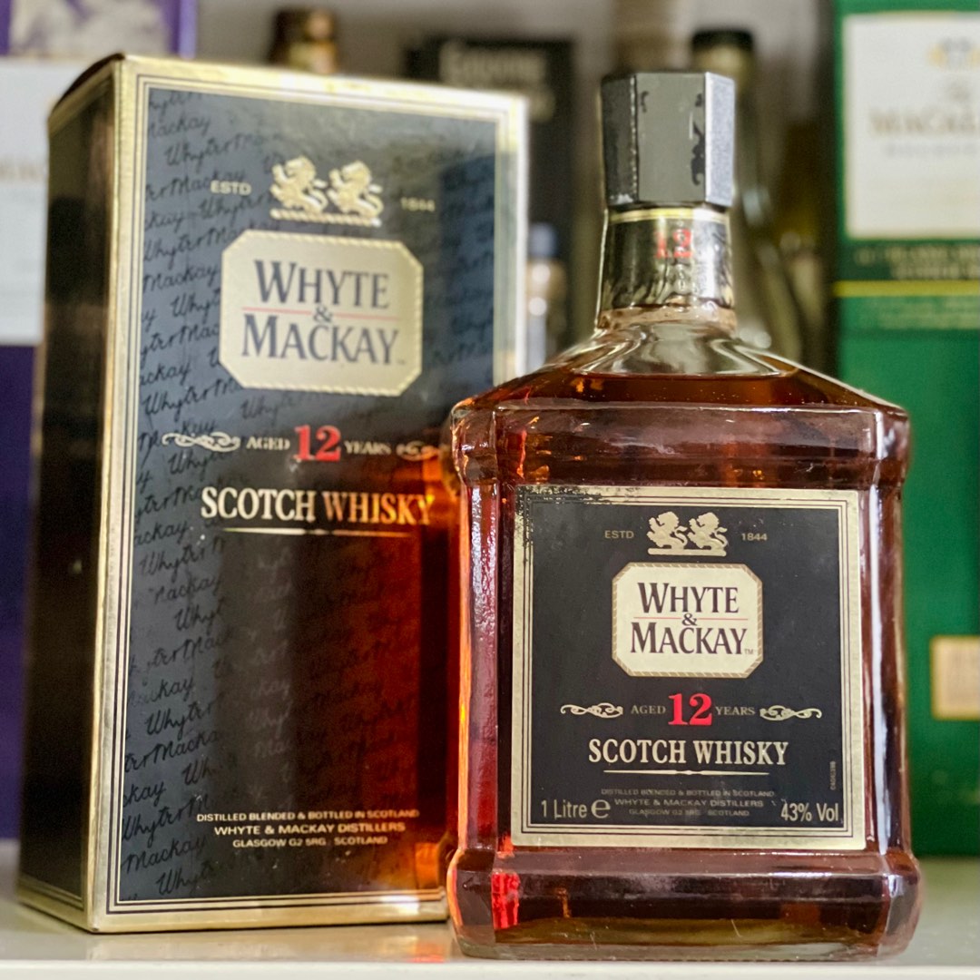 1L Whyte & Mackay 12 Whisky Scotch vintage 43% ABV 1000ml