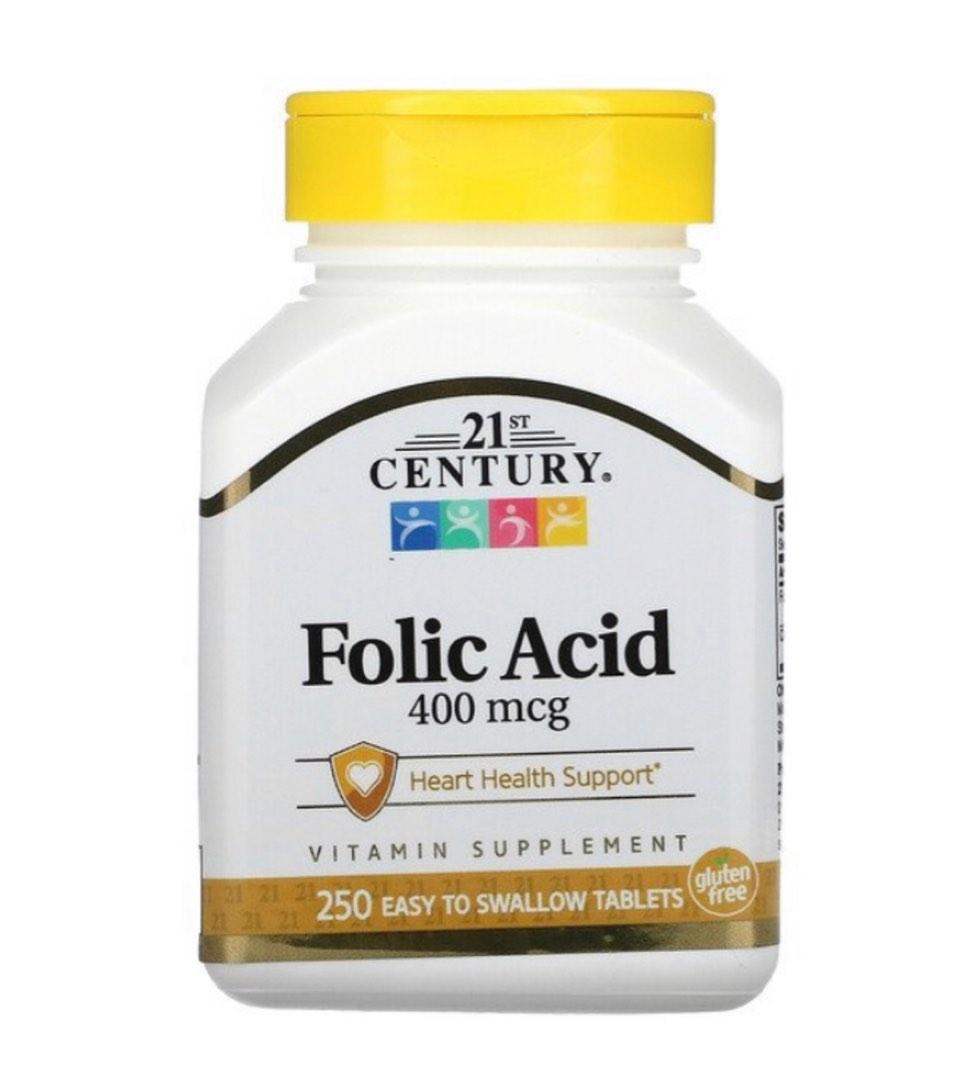 21st Century Folic Acid 400mcg 250 tablets expiry date 10/2024, 健康及營養食用