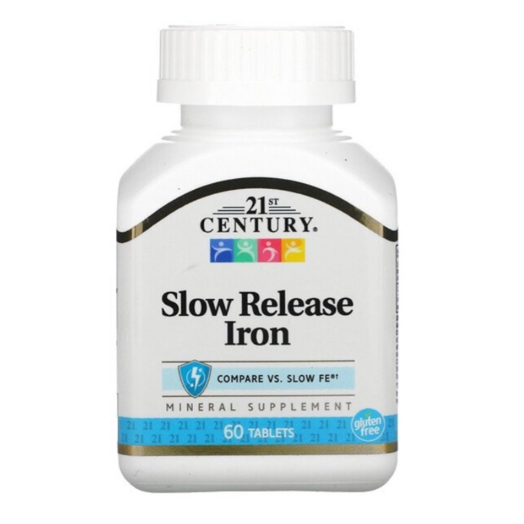 21st Century Slow release Iron 60 tablets expiry date 03/2025, 健康及營養食用品