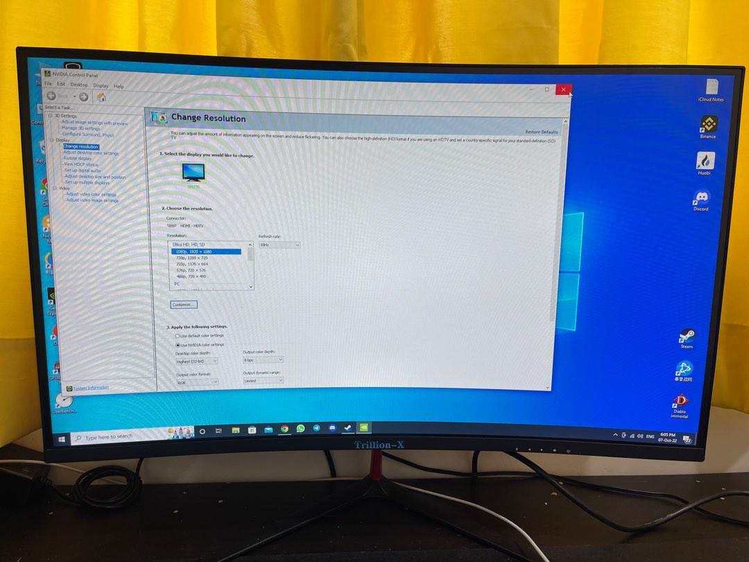 27 inch Curve Monitor 75hz Trillion X, Computers & Tech, Parts