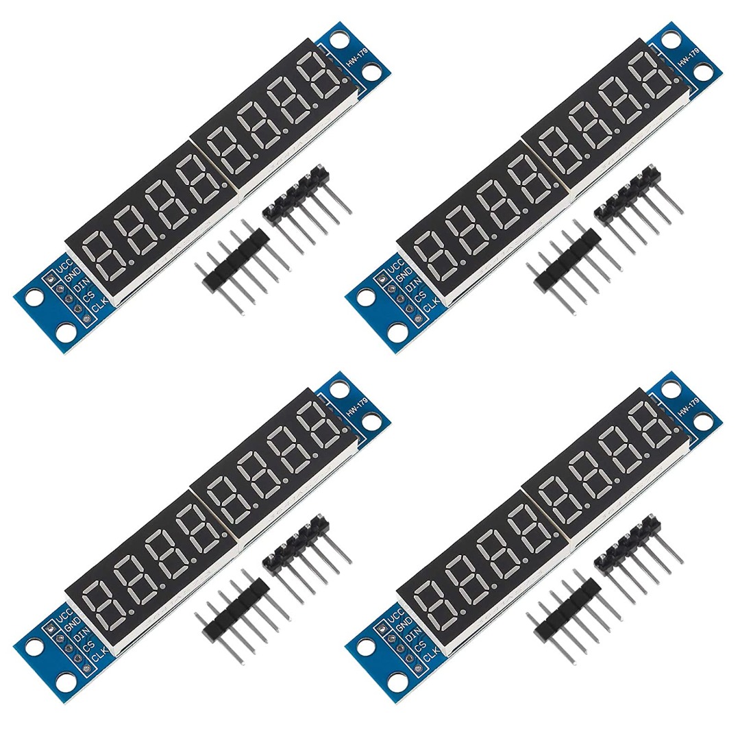 4Pcs MAX7219 8 Digit 7 Segment LED Tube Display Control Module for MCU ...