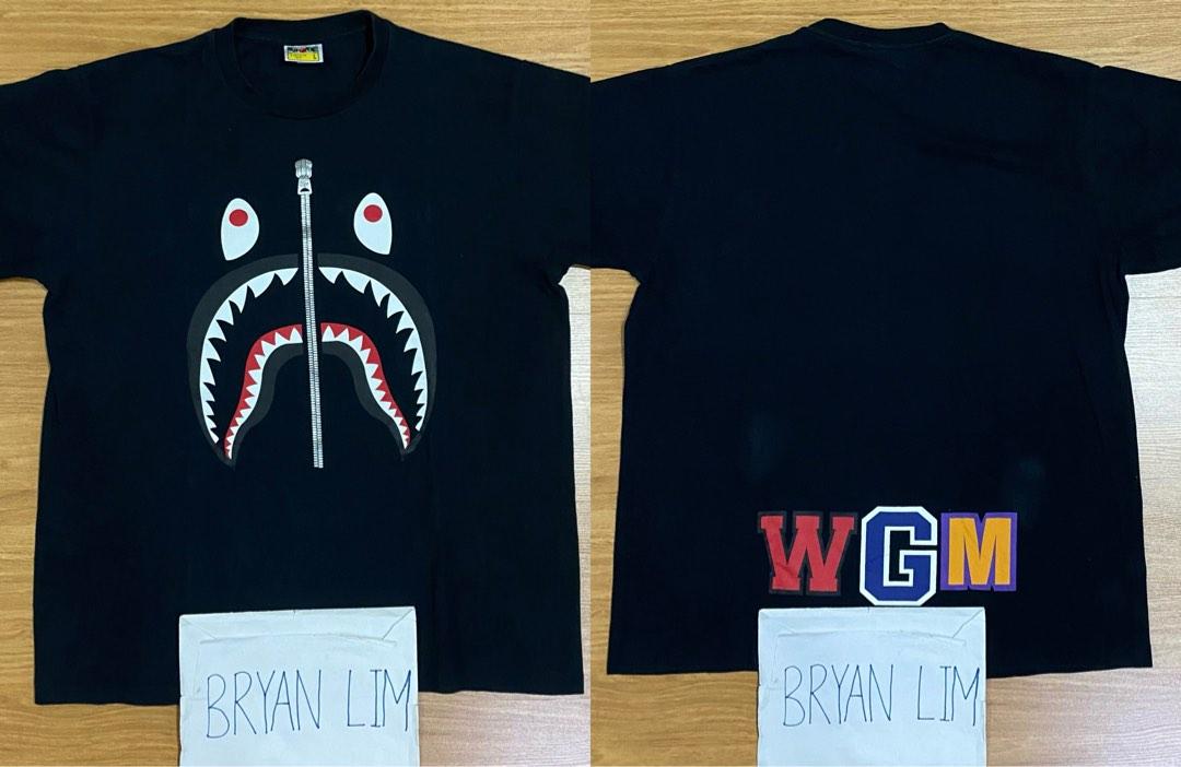 Bape Shark WGM Tee Shirt by A Bathing Ape Shark WGM Spellout Tshirt