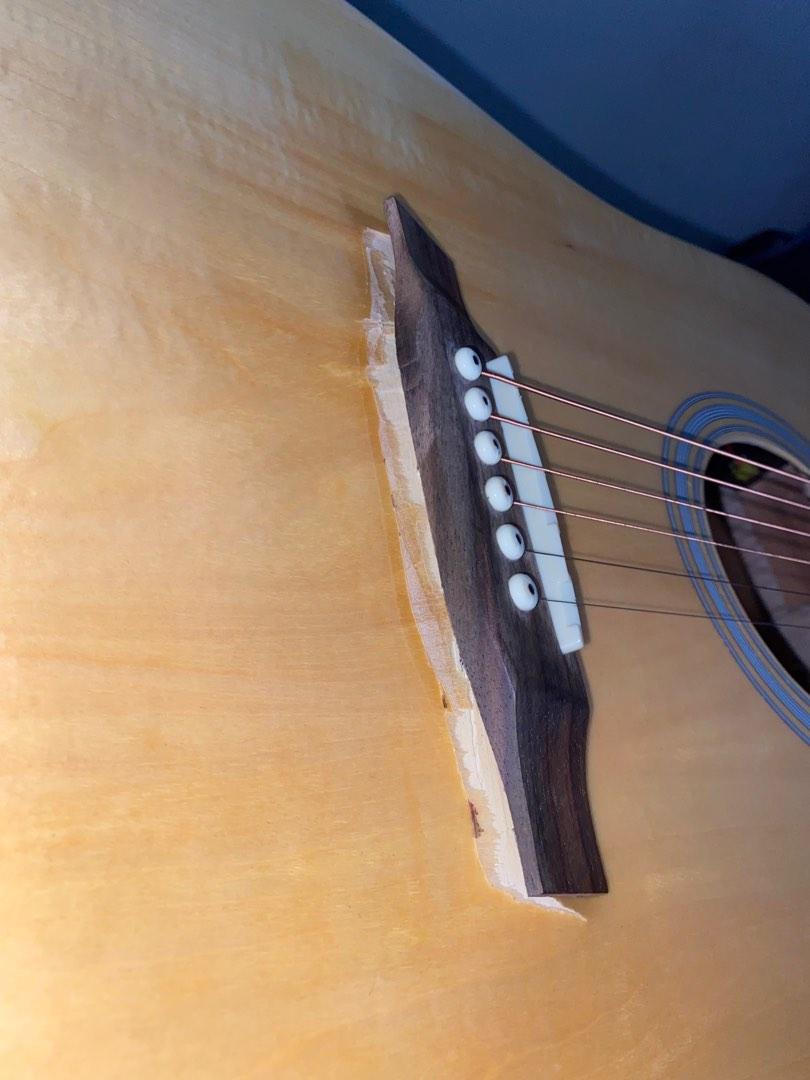 Acoustic Guitar [GUITAR BRIDGE LIFTING], Hobbies & Toys, Music & Media