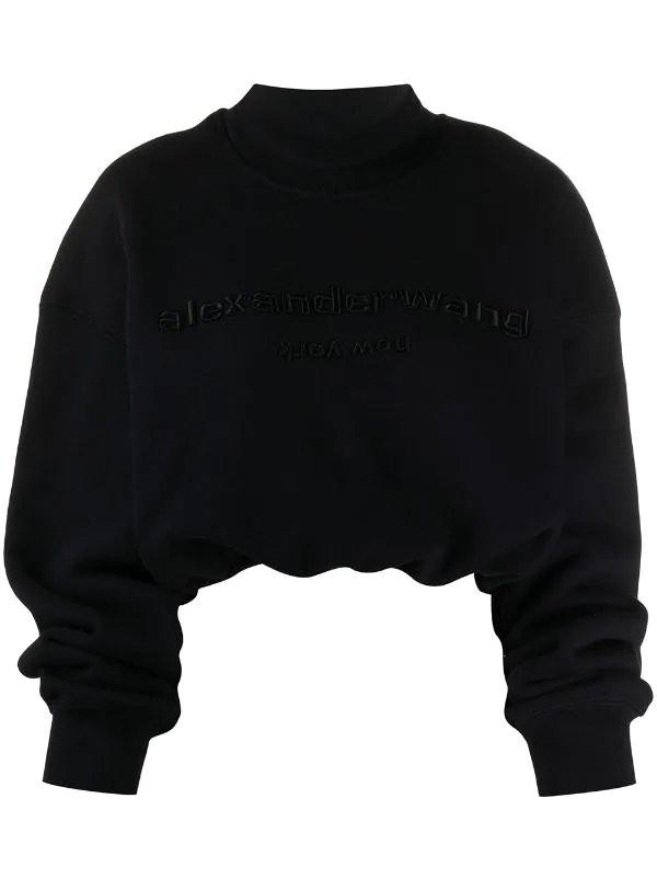 Alexander wang cropped mock neck sweatshirt top